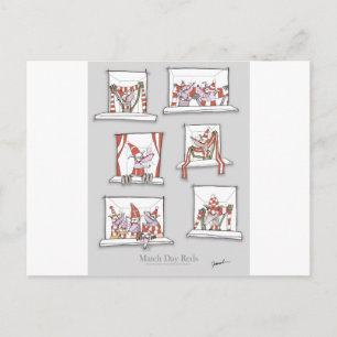 Postal rojos de día de partidos de doggy