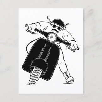 Postal Roller Born to be Wild Scooter Zeichnung