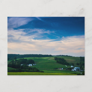 Postal Rolling Country con granjas en verano, Ohio