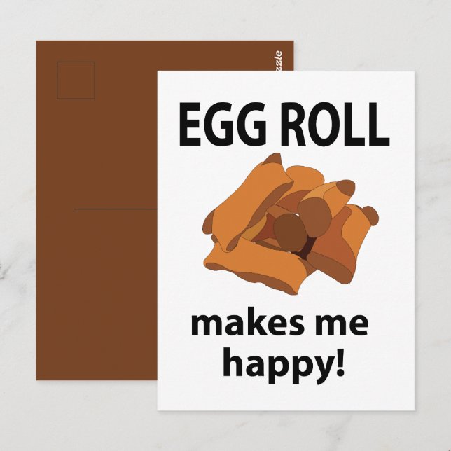 Postal Rollo de huevo me hace feliz rollo de huevo (Anverso / Reverso)