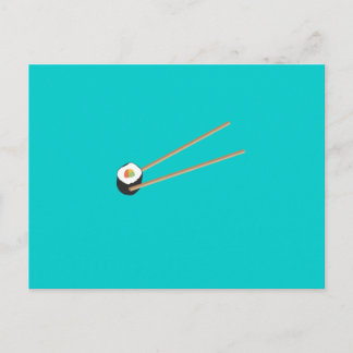 Postal Rollo de sushi con palillos