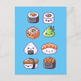 Postal Rollo de sushi de comida japonesa