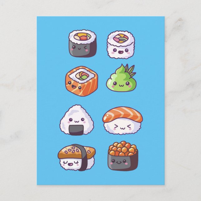 Postal Rollo de sushi de comida japonesa (Anverso)