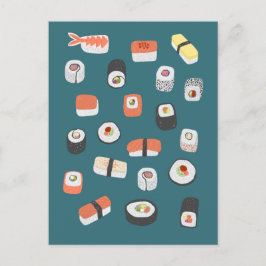 Postal Rollo de sushi nigiri Maki japonés