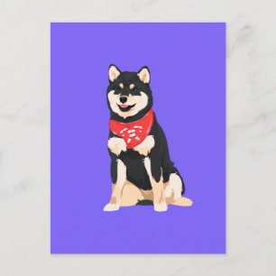 Postal Rollo El Perro Inu De La Guay De Shiba Negra