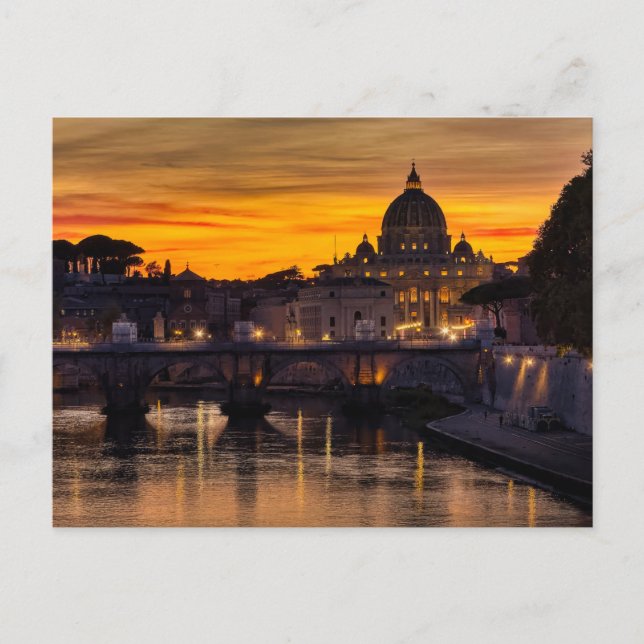 Postal Roma al atardecer (Anverso)