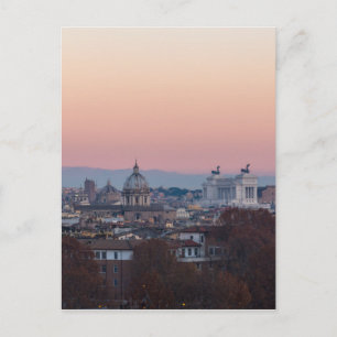 Postal Roma desde el panorama de Gianicolo al atardecer