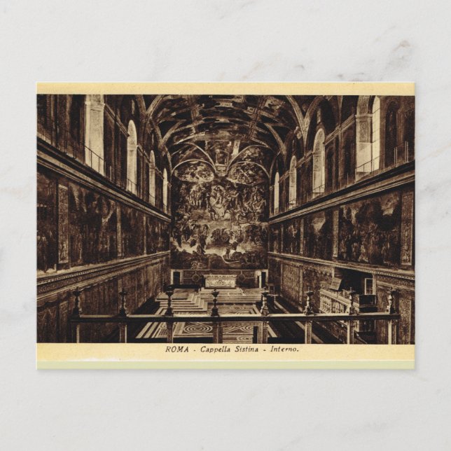 Postal Roma en la capilla sistina (Anverso)