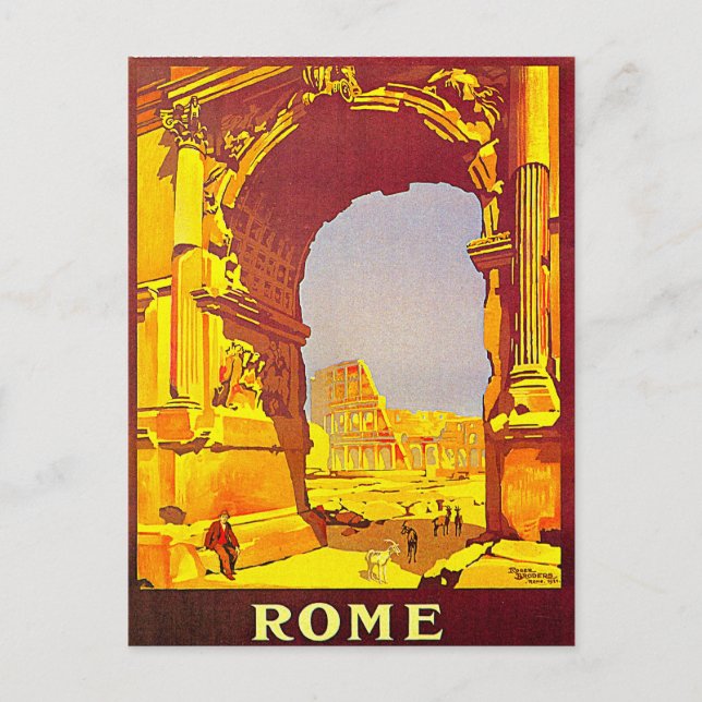 Postal Roma Express Vintage Italia Viaje (Anverso)