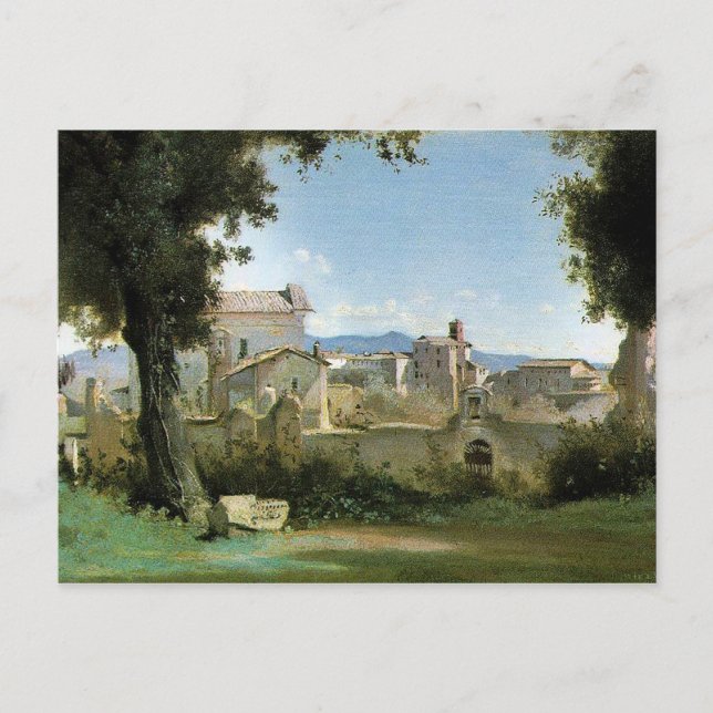 Postal Roma fernesa de Jean-Baptiste Camille Corot (Anverso)