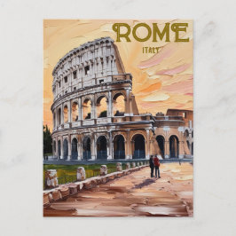 Postal Roma Imprimible Italia Colosseum Viaje Art Vintage