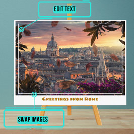 Postal Roma Italia al atardecer