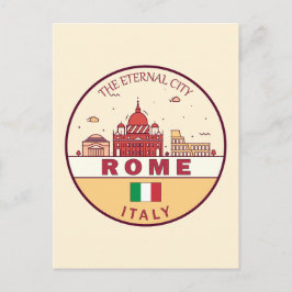 Postal Roma Italia City Skyline Emblem