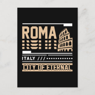 Postal Roma Italia Coliseo Diseño Urbano de Viajes Retro