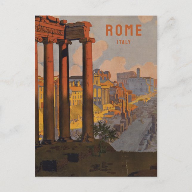 Postal Roma Italia Coliseo Viaje Vintage (Anverso)