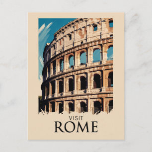 Postal Roma Italia Colosseo Ilustracion arte de viajes