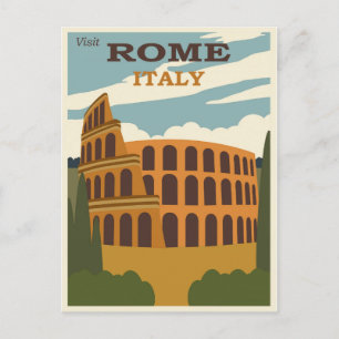 Postal Roma Italia Colosseo Viaje de cosecha