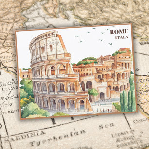 Postal Roma Italia Colosseum Personalizado de arte de via