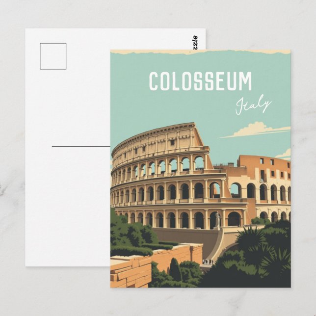 Postal Roma Italia Colosseum Travel Art (Anverso / Reverso)