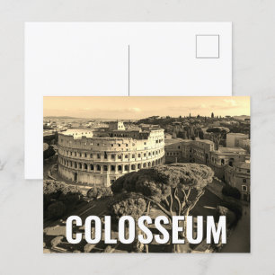 Postal Roma Italia Colosseum Travel Art