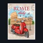 Postal Roma Italia Colosseum Viaje Arte Viaje Ciudad Viej<br><div class="desc">vintage,  retro,  travel,  moderno,  acuarela,  clásico,  Roma,  Coliseo italiano,  italiano,  coliseo, </div>