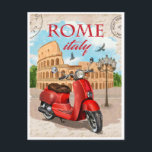 Postal Roma Italia Colosseum Viaje Arte Viaje Ciudad Viej<br><div class="desc">vintage,  retro,  travel,  moderno,  acuarela,  clásico,  Roma,  Coliseo italiano,  italiano,  coliseo, </div>