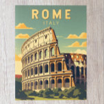 Postal Roma Italia Colosseum Viaje Arte Vintage<br><div class="desc">Diseño de arte vectorial del Coliseo de Roma. Roma se encuentra en la parte central-occidental de la península italiana,  en el Lazio,  a orillas del Tíber.</div>