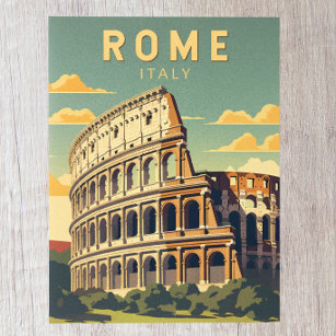 Postal Roma Italia Colosseum Viaje Arte Vintage
