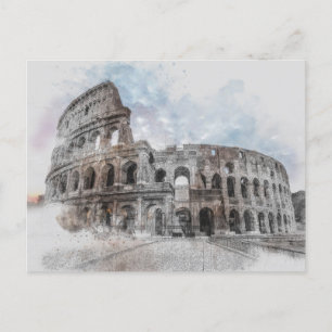 Postal Roma Italia Colosseum Viaje Arte Vintage