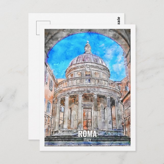 Postal Roma Italia: Famoso boceto acuático en lugar de vi (Anverso / Reverso)