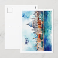 Roma Italia Famoso lugar de viaje acuarela