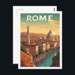 Postal Roma Italia Famoso lugar de viaje vintage<br><div class="desc">Roma Italia Vintage Famoso lugar de viaje</div>