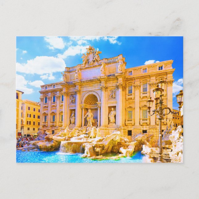Postal Roma, Italia - Fontana di Trevi (Anverso)