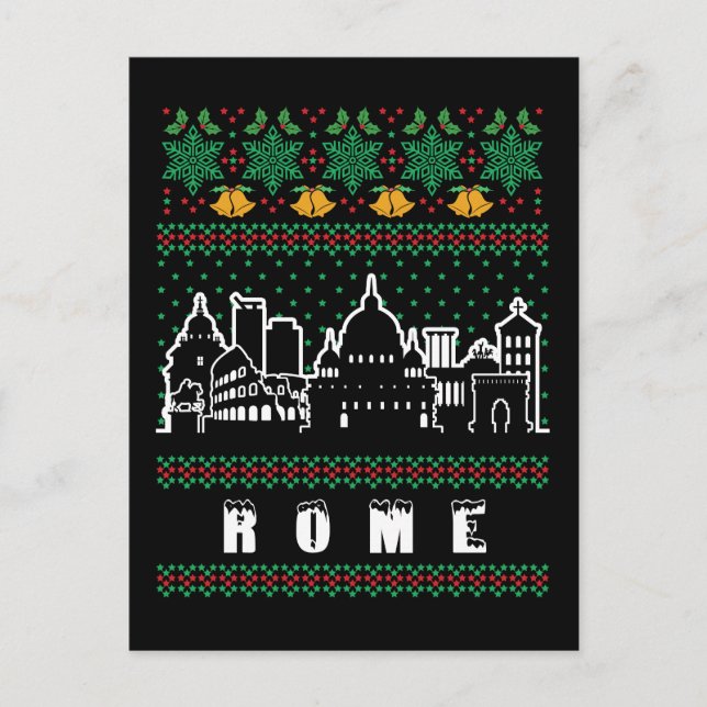 Postal Roma Italia Navidades feos (Anverso)