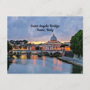 Postal Roma, Italia - Puente de Saint Angelo,