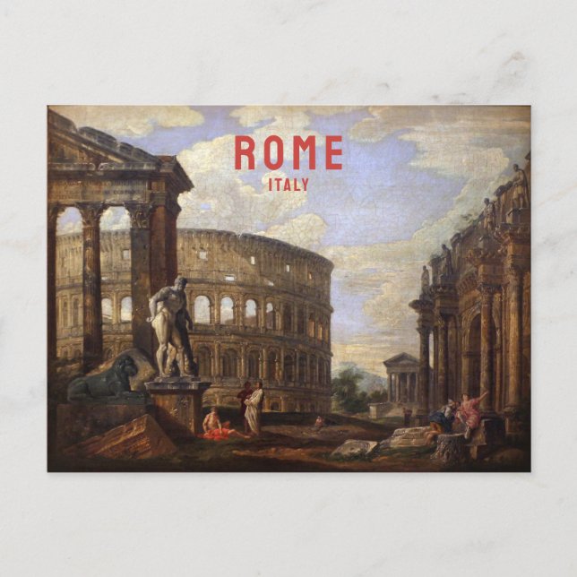 Postal Roma Italia Viaje de moda Renacimiento Roma italia (Anverso)