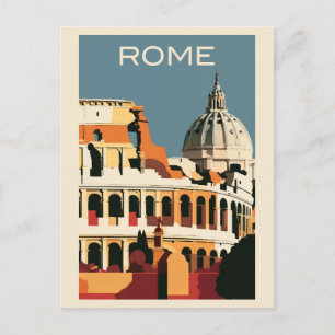 Postal Roma Italia Viaje del Coliseo Vintage Vaticano