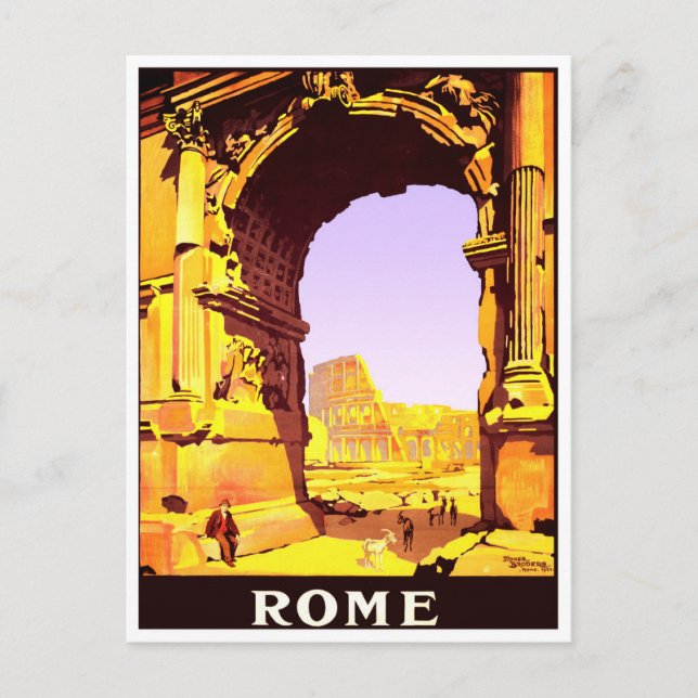 Postal Roma Italia Viaje vintage (Anverso)