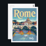 Postal Roma Italia Vintage Famoso lugar de viaje<br><div class="desc">Roma Italia Vintage Famoso lugar de viaje</div>