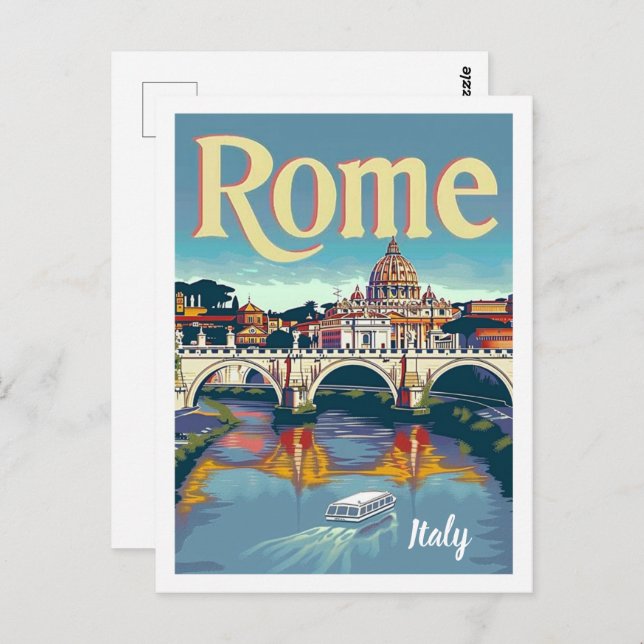 Postal Roma Italia Vintage Famoso lugar de viaje (Anverso / Reverso)