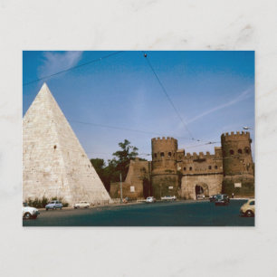 Postal Roma, Pirámide y puerta de la ciudad