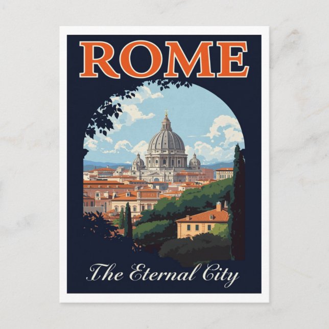 Postal Roma Retro Basílica de San Pedro Ciudad Eterna (Anverso)