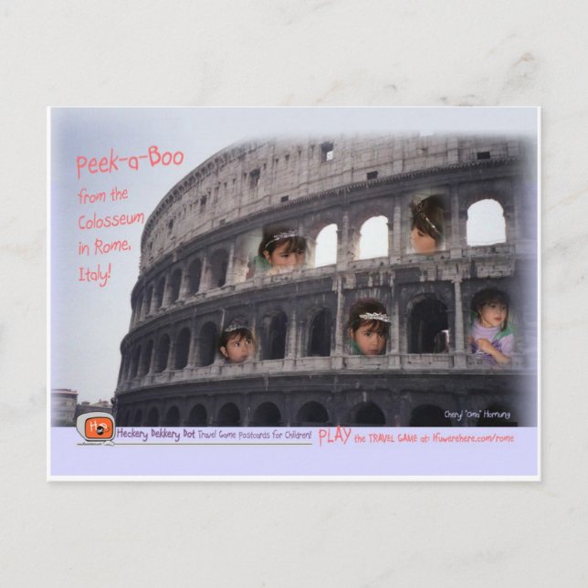Postal Roma ~ Toma tu Tiara! ¡Vayamos al Coliseo! (Anverso)