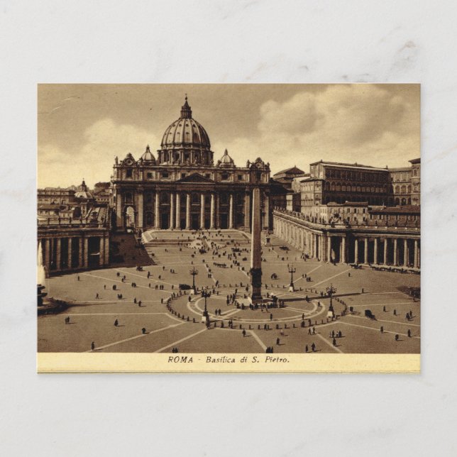 Postal Roma, Vaticano, Plaza de San Pedro (Anverso)
