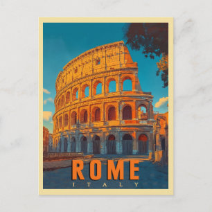 Postal Roma Vieja Italia: Colosseo y antiguas maravillas