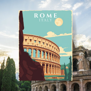 Postal Roma Vintage Italia Viaje Coliseo