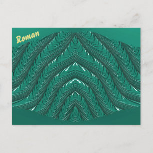Postal ROMAN ~ Gloscard Postcard 3D Green Zany