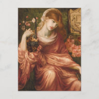 Postal romana del jugador de la arpa de Rossetti