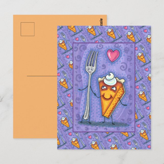 POSTAL ROMANCE DE FORK & PUMPKIN (Anverso / Reverso)