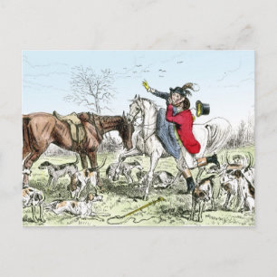 Postal Romance en la caza